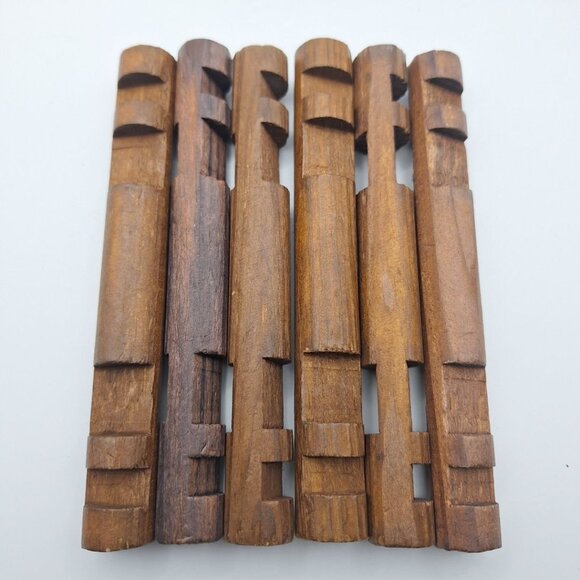 Lincoln Logs Wood Extra Notch Ends 6 Inch Vintage Build Construct 6 Piece Cabin - Picture 2 of 10